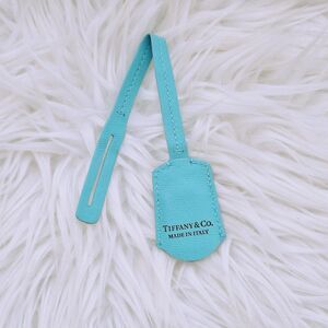Tiffany & Co. Tiffany Blue Leather Clutchette Luggage Tag Sterling Silver